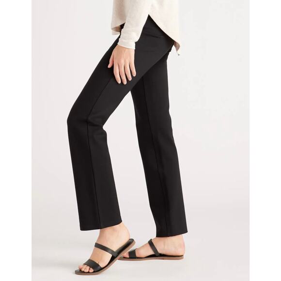 QUINCE Black Ultra Stretch Ponte Straight Leg Pants NWT Size Medium Tall - Picture 5 of 10